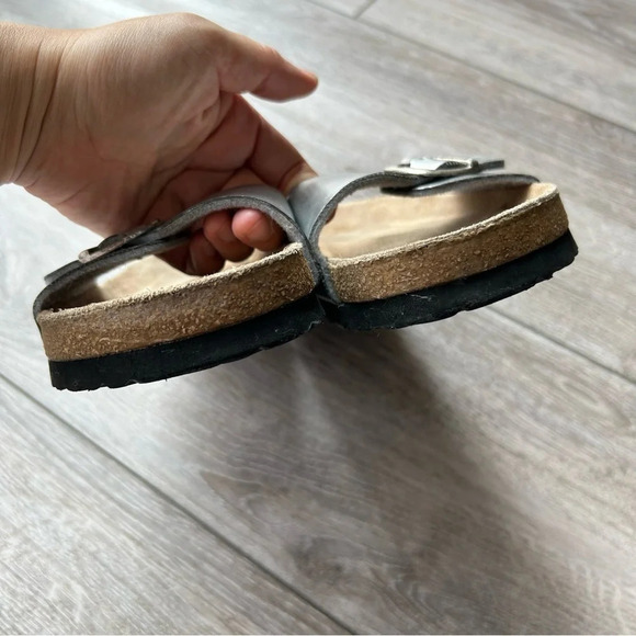 Josef Seibel Silver Leather Buckle Slippers Cognac Made in Germany - Picture 5 of 12